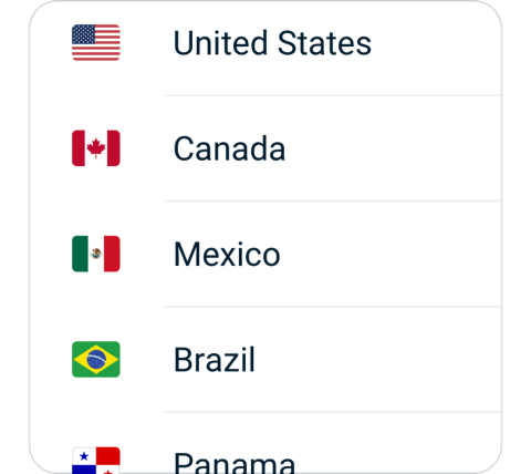 Shouyou connect step 2, choose VPN server location